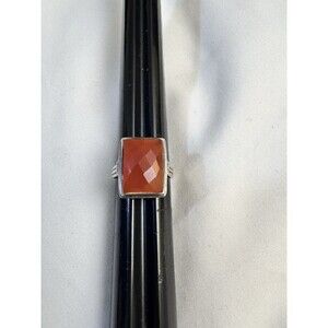 Vintage 925 Sterling Silver Carnelian Ring Size 6.5